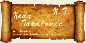 Neda Topalović vizit kartica